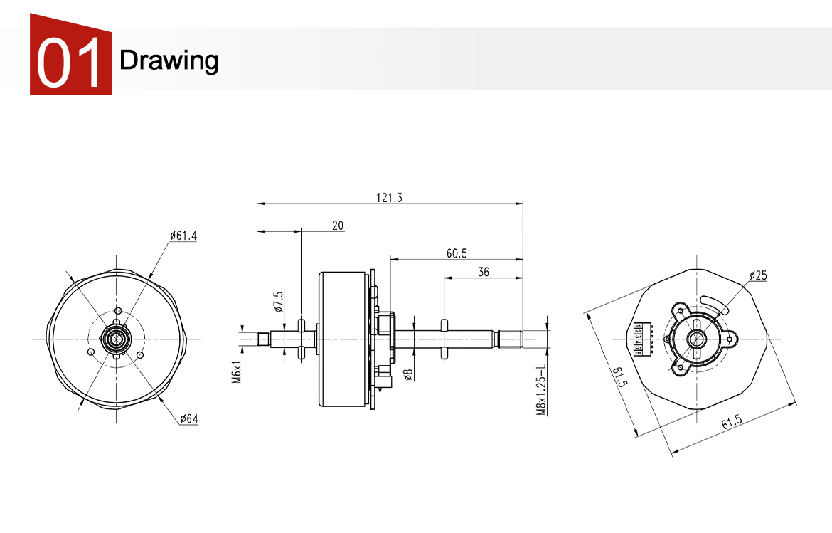 drowing of fan motor PBL52 Series